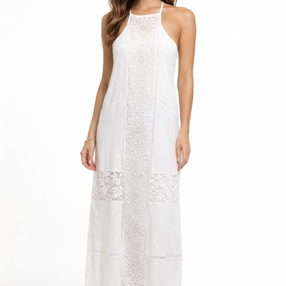 Altar’d State Lace Crocheted Maxi Dress Small Bachelorette Boho Hippie Festival